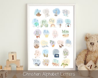 Christian Alphabet Letters | Bible ABC’s | Alphabet Poster | Digital Print