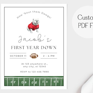 Festa del primo compleanno dei Georgia Bulldogs / Decorazioni per feste UGA / Compleanno di football / Primo anno di vita / DAWGS / Festa di football / Università della Georgia