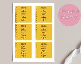 Mary Poppins Printable Gift Tags | Instant Download | Musical Theatre Decor Gifts | 3" Favor Tags | Party Supplies | Mary Poppins Decor |