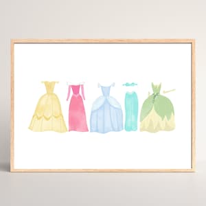 Watercolor Princess Nursery Print 2| Baby Girl Nursery | Little Girl Room Theme | Princess Decor | Pastel Princess Art