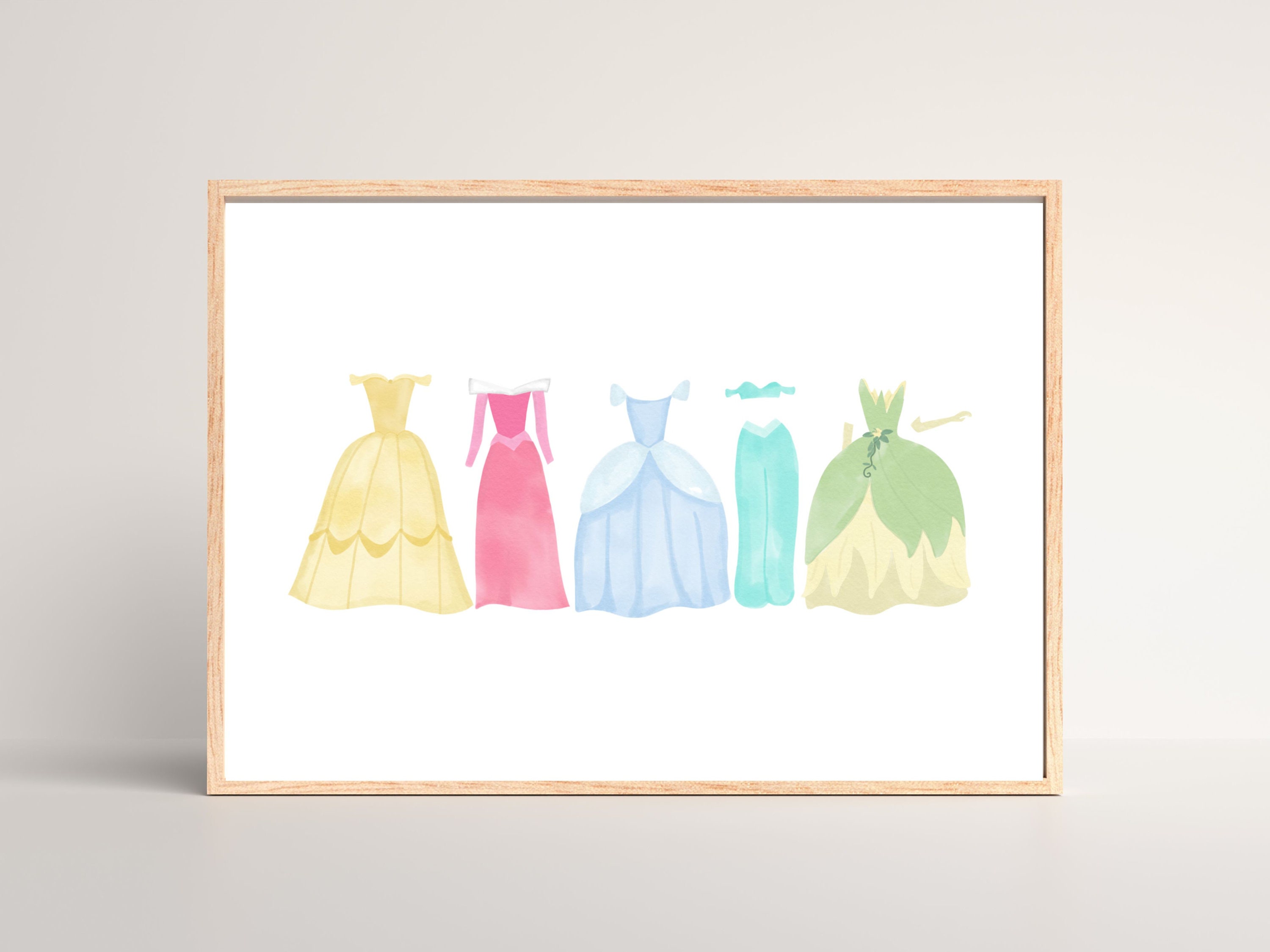 Watercolor Princess Nursery Print 2| Baby Girl Nursery | Little Girl Room  Theme | Princess Decor | Pastel Princess Art - Etsy