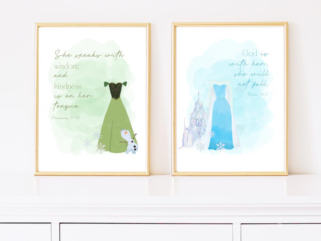 Ice Princess Scripture Set | Nursery Theme | Little Girl Room Art ...