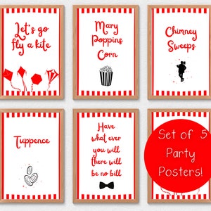 Poster per feste stampabili personalizzati di Mary Poppins/Download digitale/Segni per feste 8x10/