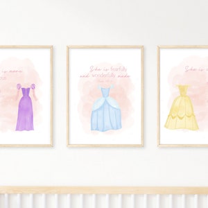 Custom Princess Scripture Nursery Set | Baby Girl Nursery Theme | Little Girl Room Art | Princess Prints | Princess Bedroom | Pastel Prints