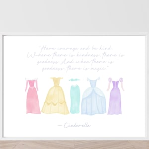 Custom Pastel Princess Nursery Print | Baby Girl Nursery | Little Girl Room Theme | Princess Art