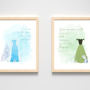 Ice Princess Scripture Set | Nursery Theme | Little Girl Room Art ...
