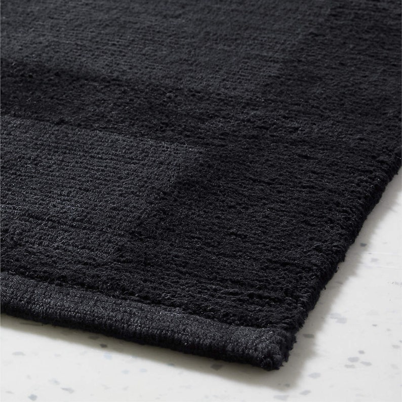 Organic Cotton Striped Black Bath Mat Etsy