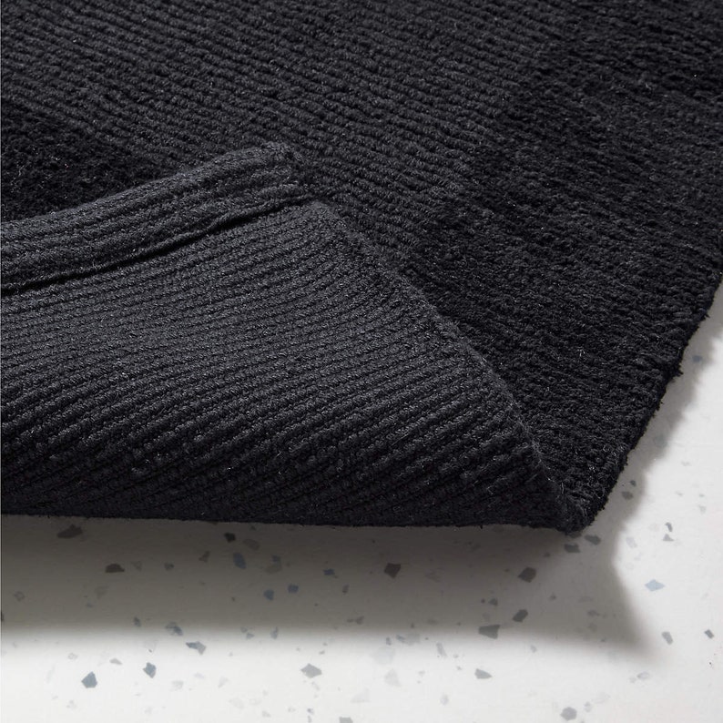 Organic Cotton Striped Black Bath Mat Etsy