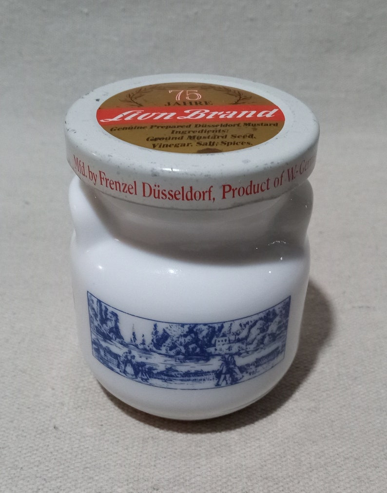 Vintage, Frenzel Dusseldorf, Milk Glass, Mustard Jar Etsy