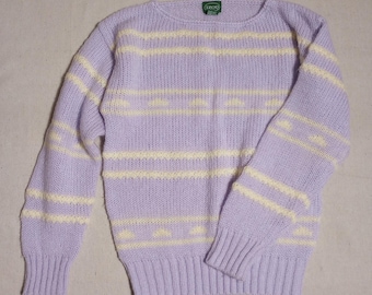 Vintage IZOD Womens Lavender Sweater Size S