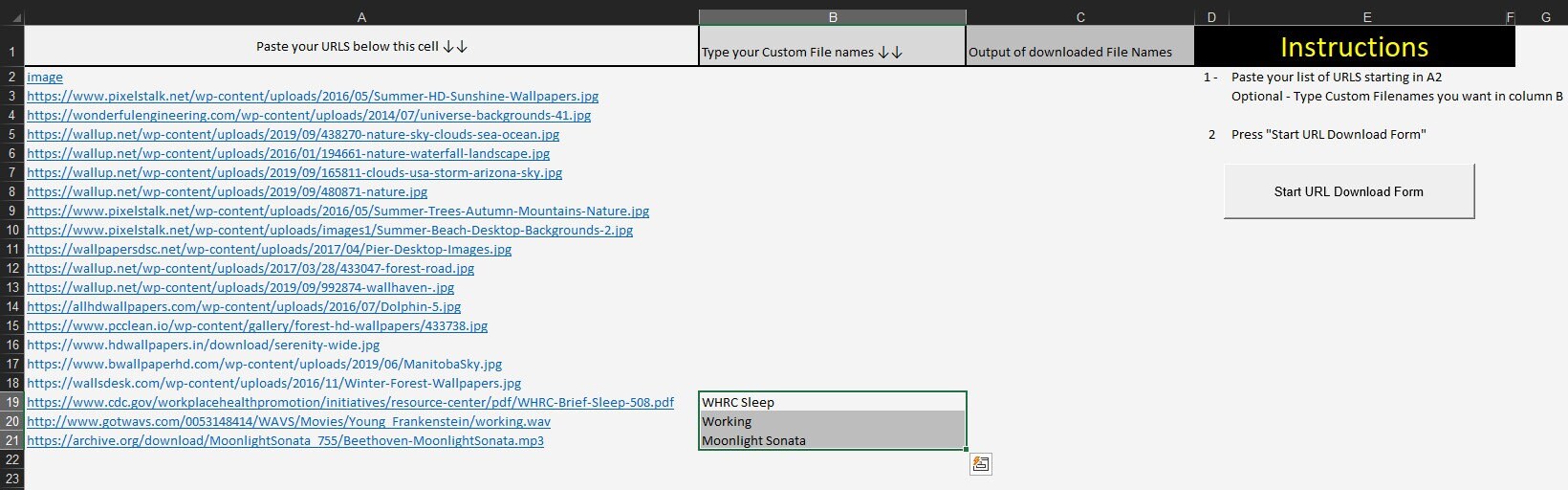 Excel bulk url to file downloader and renamer etsy