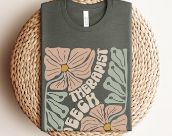 Boho Floral Speech Therapy Shirt Medical SLP T-Shirt for CCCSLP TShirts, New Speech Therapist Gift for Speech Language Pathologist Grad Gift