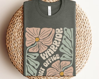 Boho Floral Front Office Staff T-Shirt Retro Front Office Warrior Tshirt Wildflower School Secretary Shirt First Day of School Front Staff T
