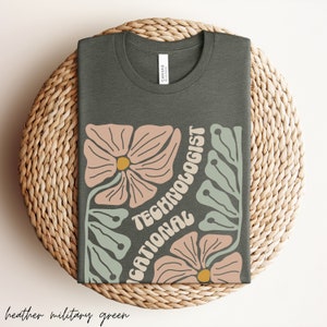 Boho Floral Educational Technologist T-Shirt Wildflower Ed Tech Specialist Shirt Retro Technology Specialist Tshirt Back to School Graphic T