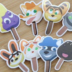 Video Game Character Popsicle Stickers: Nostalgic Handmade Decals