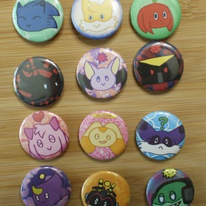 Sonic Heroes Chao Button Set: Team Sonic, Dark, Rose, Chaotix