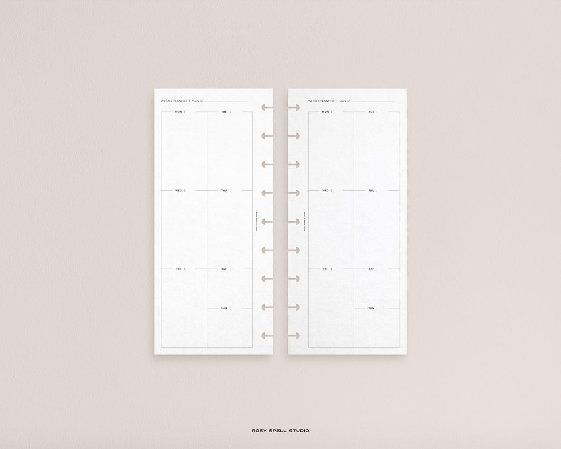 Weekly Notes and Overview, HP Skinny Classic Printable Planner Inserts ...