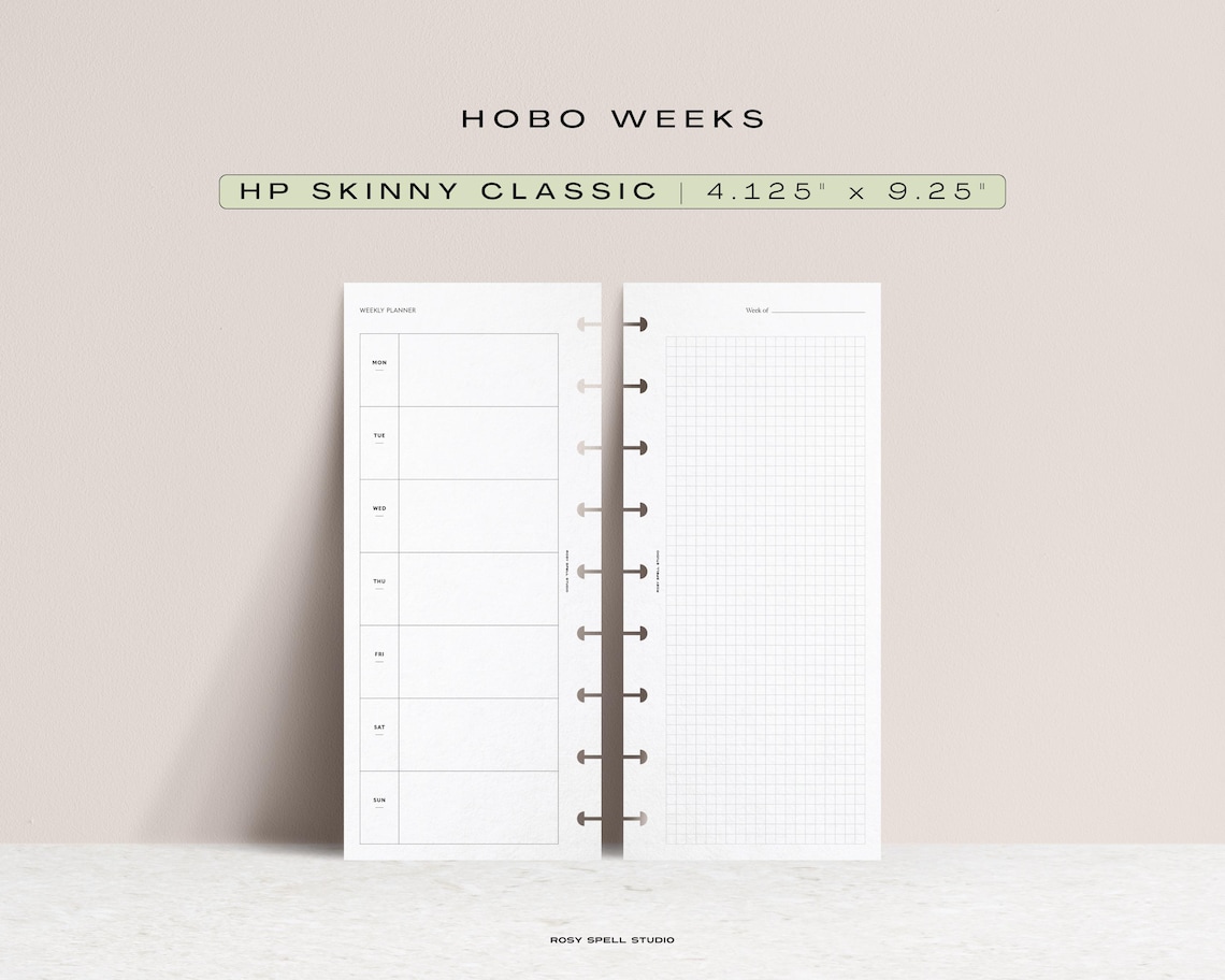 Hobonichi Weeks Inspired, Undated Weekly Plan and Grid Notes, HP Skinny ...