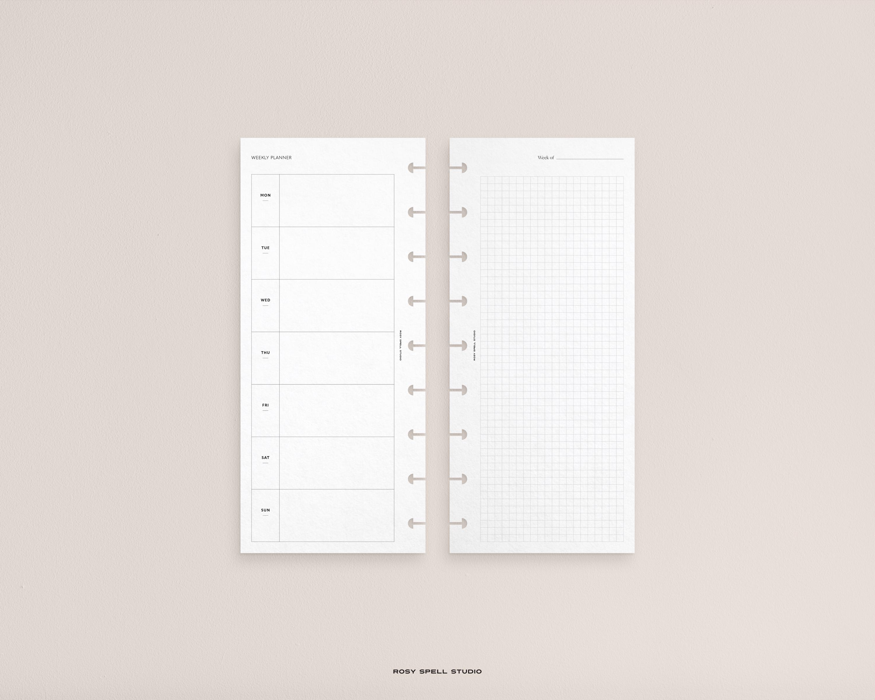 Hobonichi Weeks Inspired, Undated Weekly Plan and Grid Notes, HP Skinny ...
