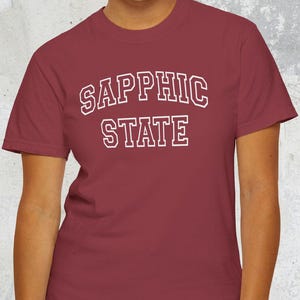 Unisex Comfort Colors T-shirt - Sapphic State - Lesbian Shirt, Lesbian Pride, Lesbian Life, WLW, Sapphic, Lesbian Gifts, Sapphic Gifts, WLW