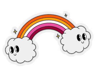 100% Vinyl Sticker - Lesbian Flag - Lesbian Sticker - Lesbian Pride - LGBT Sticker - Lesbian - WLW - Sapphic Sticker
