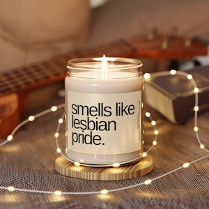 Scented Soy Candle, 9oz - Smells Like Lesbian Pride - LGBT Gift, Lesbian Candle, Lesbian Gift, Lesbian Pride, WLW, Sapphic Lesbian Decor WLW
