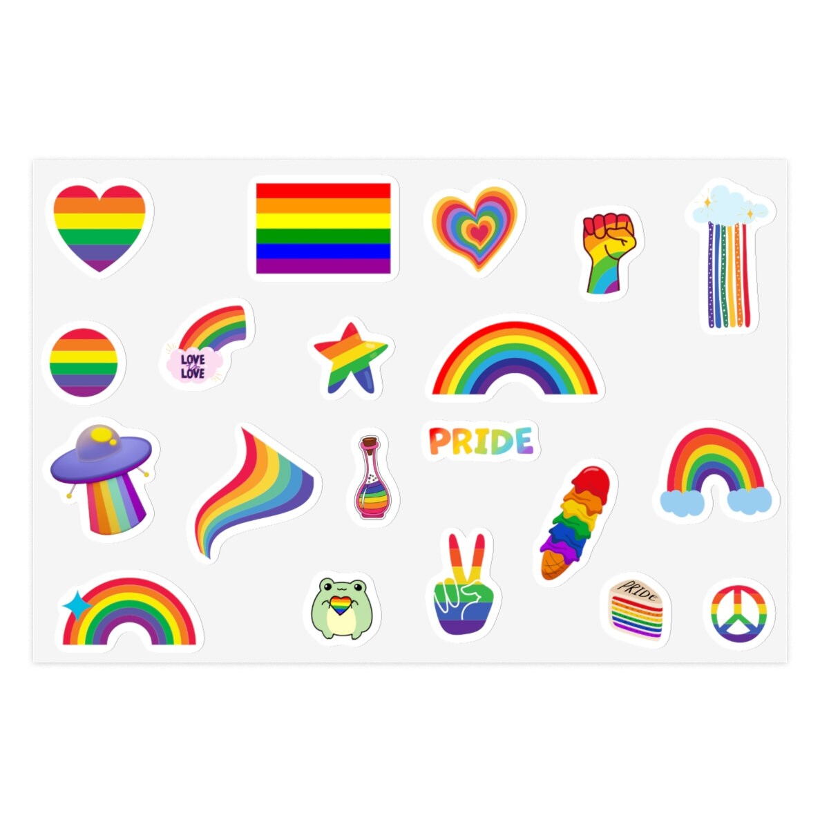 20 Piece Sticker Pack - Pride Sticker Bomb Sheet - Pride Stickers - Etsy