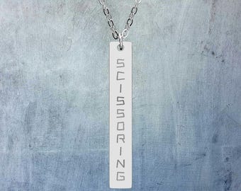 Engraved Lesbian Necklace - Scissoring - WLW, Sapphic, Gifts