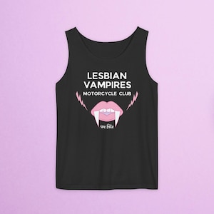 Unisex Tank Top Komfort Farben - Sapphic Shirt, Lesbische Shirt, AWL, Pride Tank Top, Lesbische Vampire Motorradclub