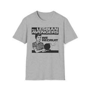 Unisex Softstyle T-Shirt - The Lesbian Avengers, Lesbian T-shirt, Lesbian Shirt, WLW Shirt, Sapphic Shirt, Lesbian History