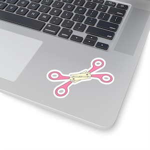 Kiss-Cut Sticker - Lesbian Sticker - Scissoring Sticker, WLW Sticker, Sapphic Sticker, Funny Lesbian Sticker, Lesbian Gifts