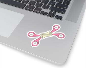 Kiss-Cut Sticker - Lesbian Sticker - Scissoring Sticker, WLW Sticker, Sapphic Sticker, Funny Lesbian Sticker, Lesbian Gifts
