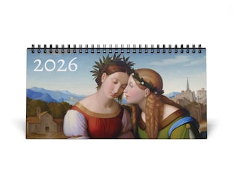 Lesbian Calendar (2026) - Sapphic Art Calendar, Lesbian Imagery Calendar, WLW Calendar, Lesbian Calendar, LGBT Calendar, Desk