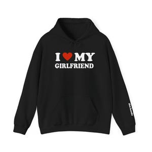 Sweat à Capuche "J'Aime Ma Copine" - Design Humour Amoureux, Coupe Classique - 241 G, Col Tissé - Cadeau Couple Homme Femme - 6