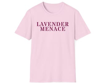 Unisex Softstyle T-Shirt - Lavender Menace, Scissoring, Lesbian Shirt, Gay Shirt, WLW, Sapphic, Funny Lesbian Shirt, Lesbian History