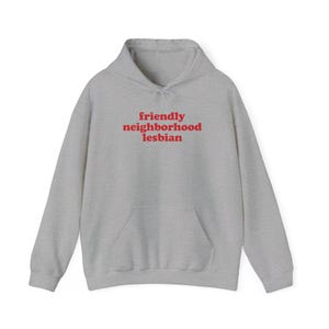 Unisex Heavy Blend Hooded Sweatshirt - Friendly Neighborhood Lesbian, Lesbian Culture, Lesbian Gifts, Lesbian History, Feminism