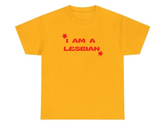 Unisex Cotton Tee - I Am A Lesbian - Historical Lesbian Shirt, WLW Shirt, Lesbian Gift, Lesbian Gift Shirt, Sapphic Gift, Lesbian Clothes