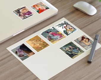 Sticker Sheet - Lesbian Art, Sapphic Art, Lesbian Stickers, WLW Sticker, Sapphic Stickers, Lesbian Gifts, Vintage Sapphic, Vintage Lesbian
