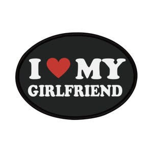 Iron-On Patch - I Heart My Girlfriend - Lesbian Iron On Patch, Sapphic Patch, WLW Patch, Femme Lesbian, Butch Lesbian, Masc Lesbian