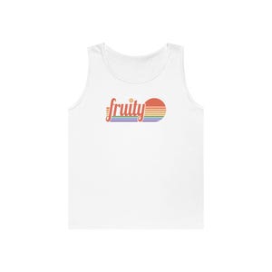 Unisex Heavy Cotton Tank Top - Retro Fruity Tank, WLW, Sapphic, Lesbian Tank, Funny Lesbian Tank, Fruity Shirt, LGBT Tank Tops