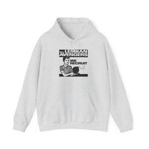 Unisex Heavy Blend Hooded Sweatshirt - Lesbian Avengers, Lesbian Hoodie, Lesbian Culture, Lesbian Gifts, Lesbian History, Feminism