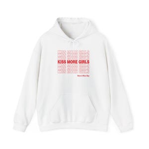 Unisex Heavy Blend Hooded Sweatshirt - Kiss More Girls, Lesbian Hoodie, Lesbian Culture, Lesbian Gifts, Lesbian Girlfriend Gift