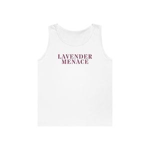 Unisex Heavy Cotton Tank Top - Lavender Menace, Lesbian Tank Top, Lesbian History, Lesbian Visibility, Feminism