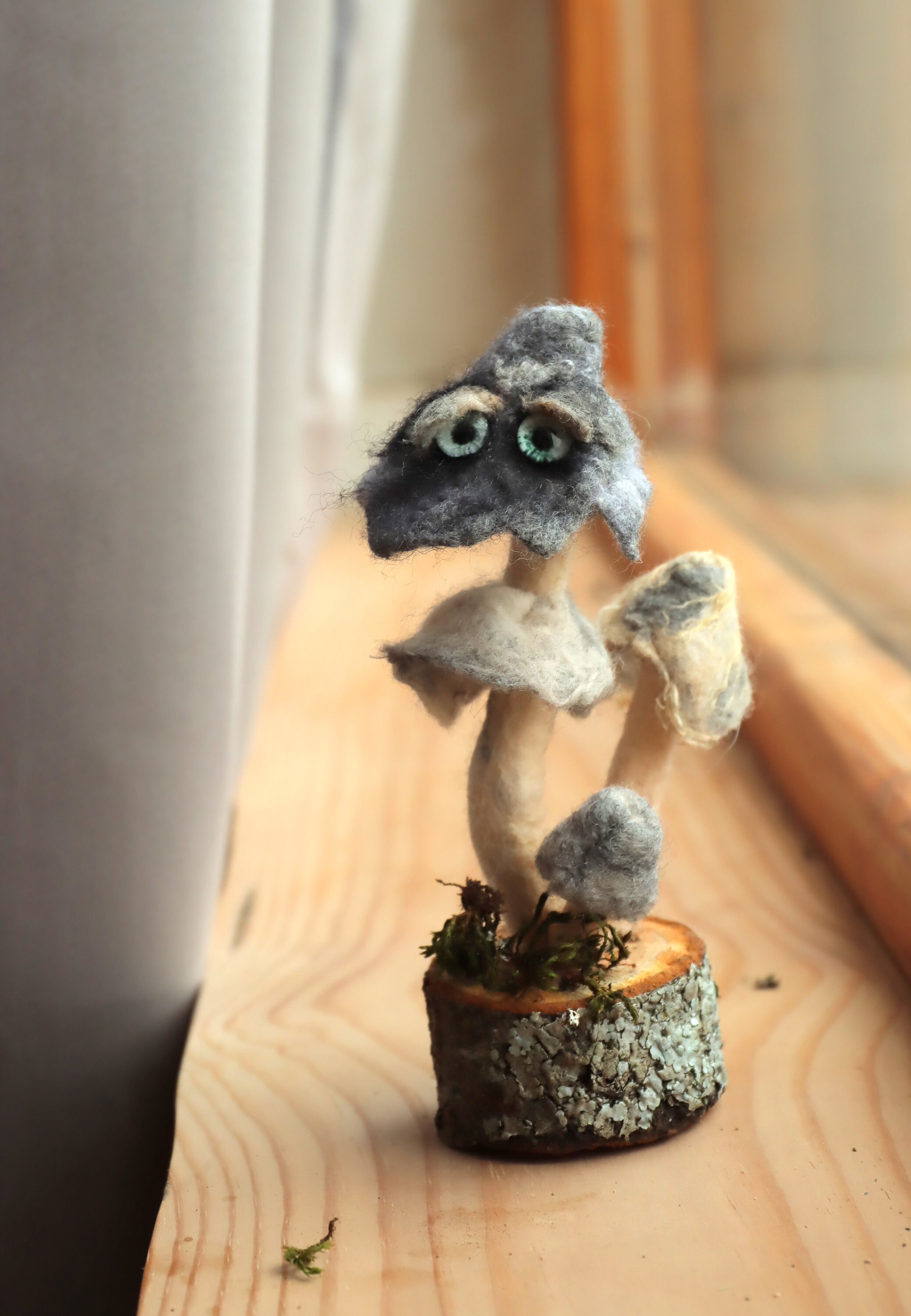 Feutre de Laine Naturelle Décor Champignons, Décorations Écologiques, Chambre d'enfants, Automne Cha