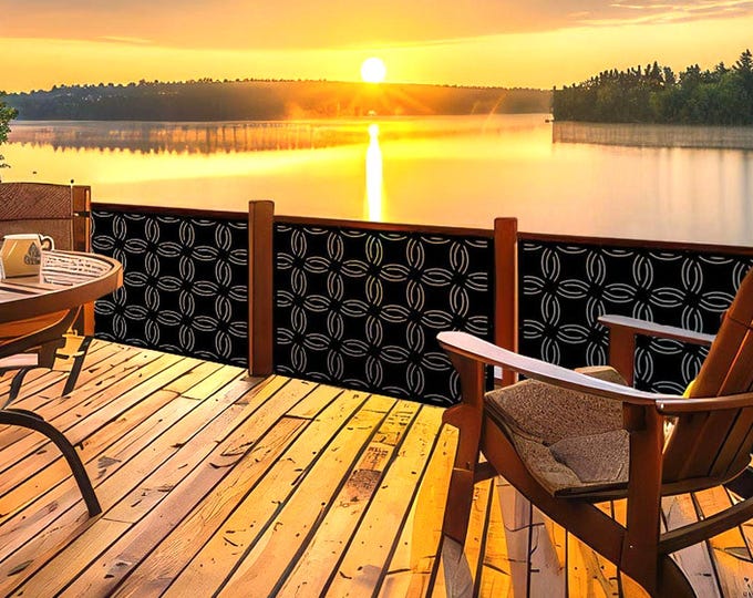 Geometric Metal Privacy Screen, Modern Wall Decor