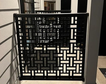 Decorative Modern Brick panel Laser Cut Metal Garden Gate, Entryway Decor  Custom Made Outdoor Garden Gates With Arbor, Housewarming Gift