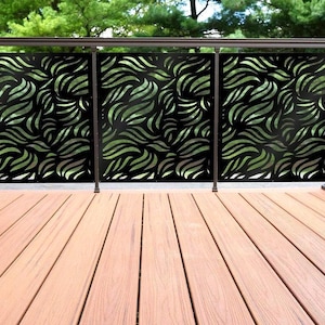 Flame Design Aluminum Fence Panel, Privacy Screen, Yard Art