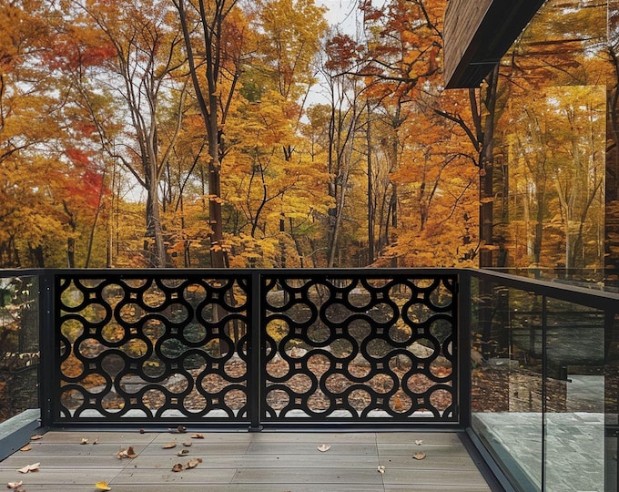 Stylish Outdoor Partition, Decorative Trash Can Cover, Laser Cut Metal Fence Topper