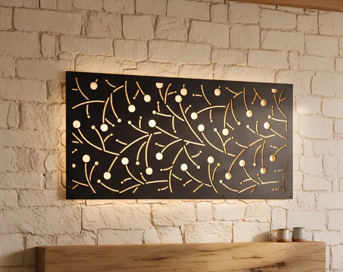 Aluminum Privacy Screen, Decorative Room Divider, Modern Metal Wall Art