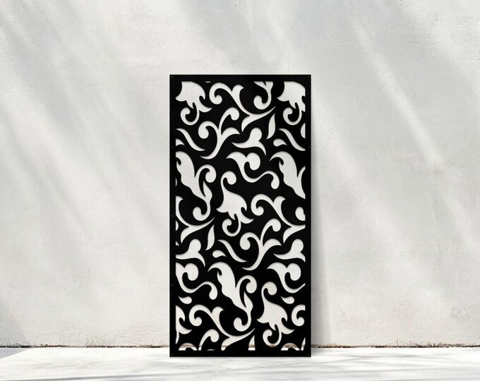 Artistic Wall Divider, Decorative Panel, Laser Cut Steel Screen, Home Interior, Custom Size Available, Office Divider